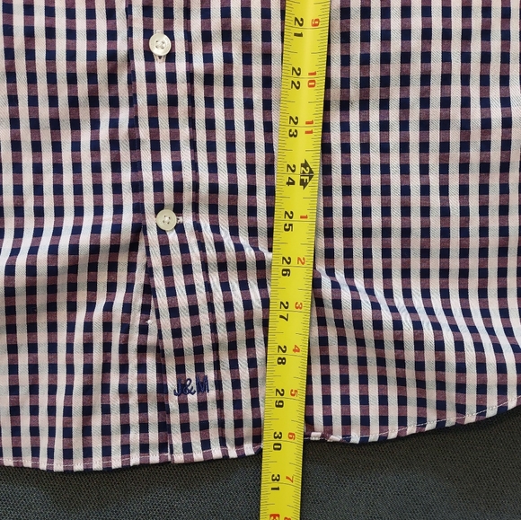 Johnston & Murphy Men's Purple White Plaid Button down Shirt Size M - Picture 11 of 11